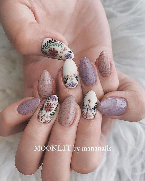 spring floral nails