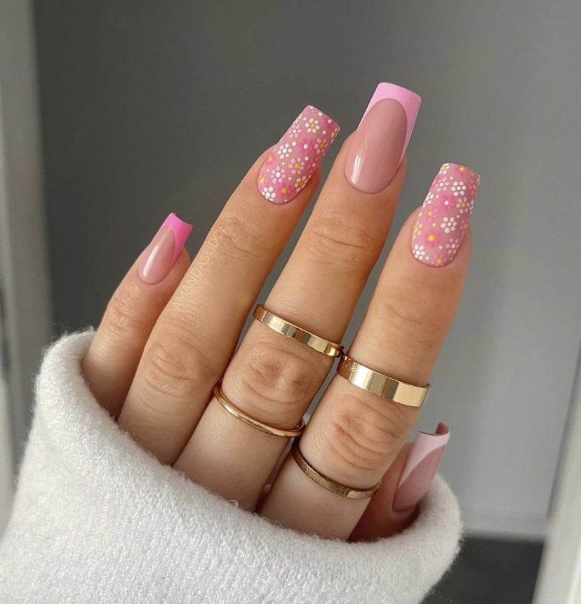 pink spring nail