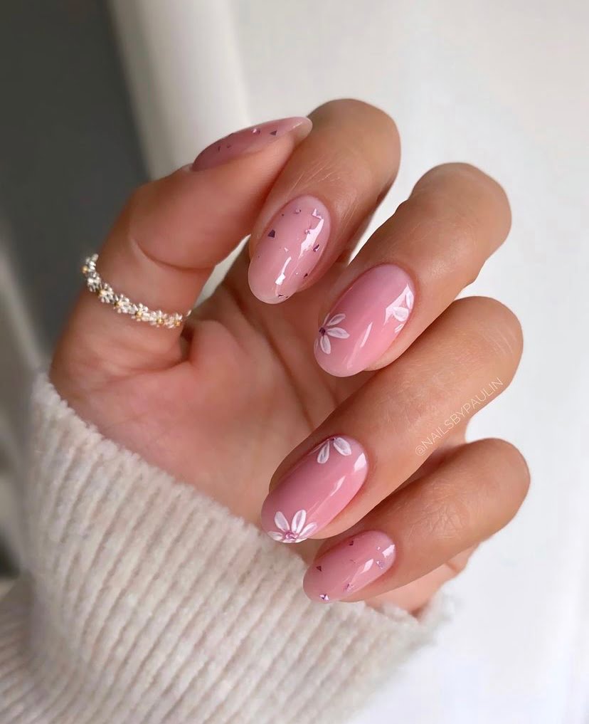 spring pink nails