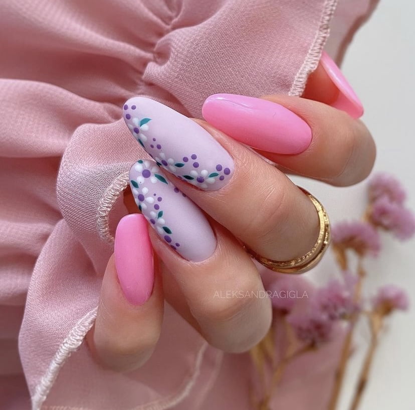 spring floral nails