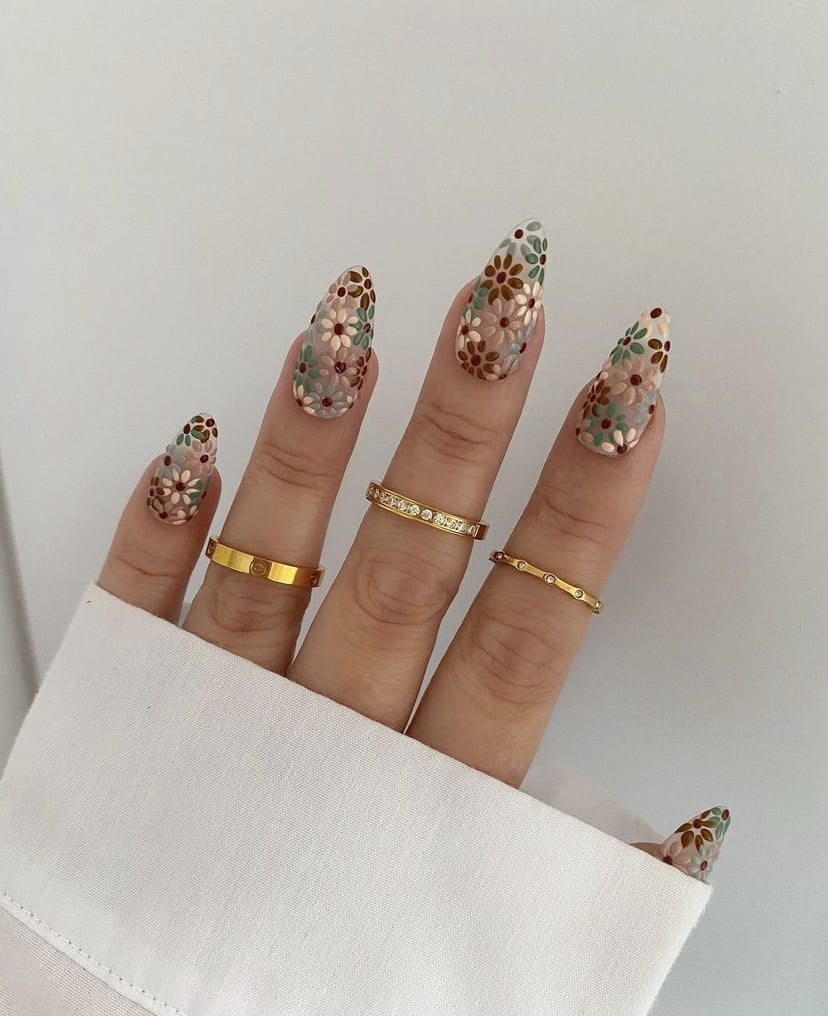 spring floral nails
