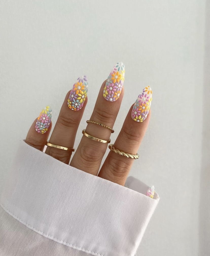 spring floral nails