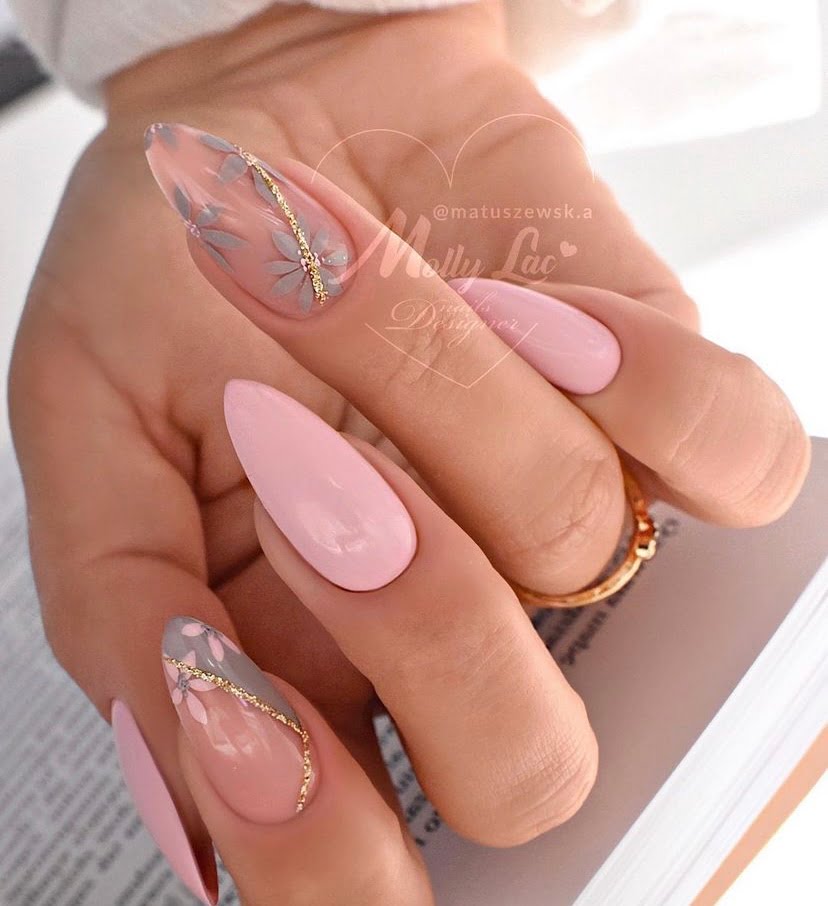 spring pink nails