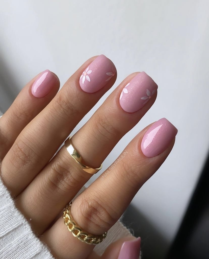 spring pink nails