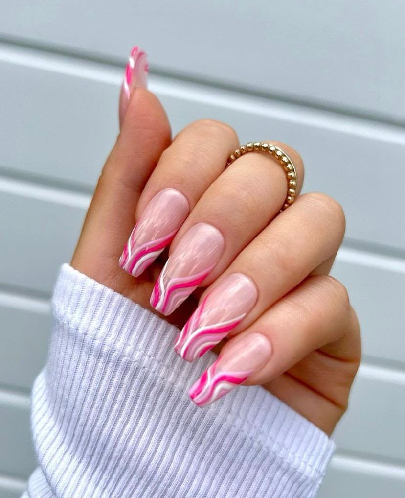 spring pink nails
