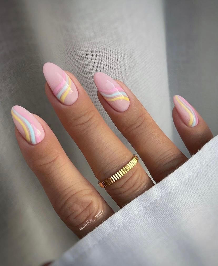 spring pink nails