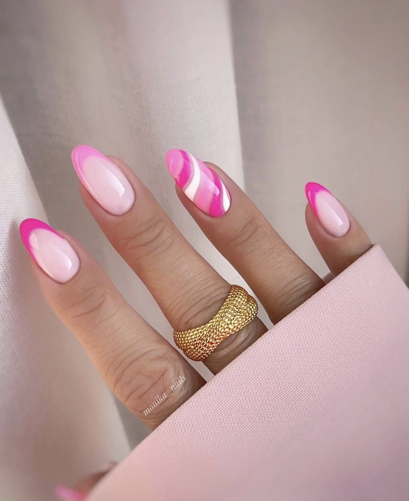 spring pink nails
