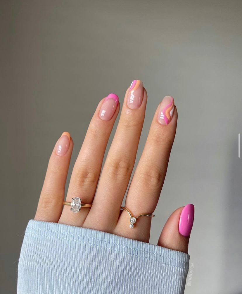 spring pink nails