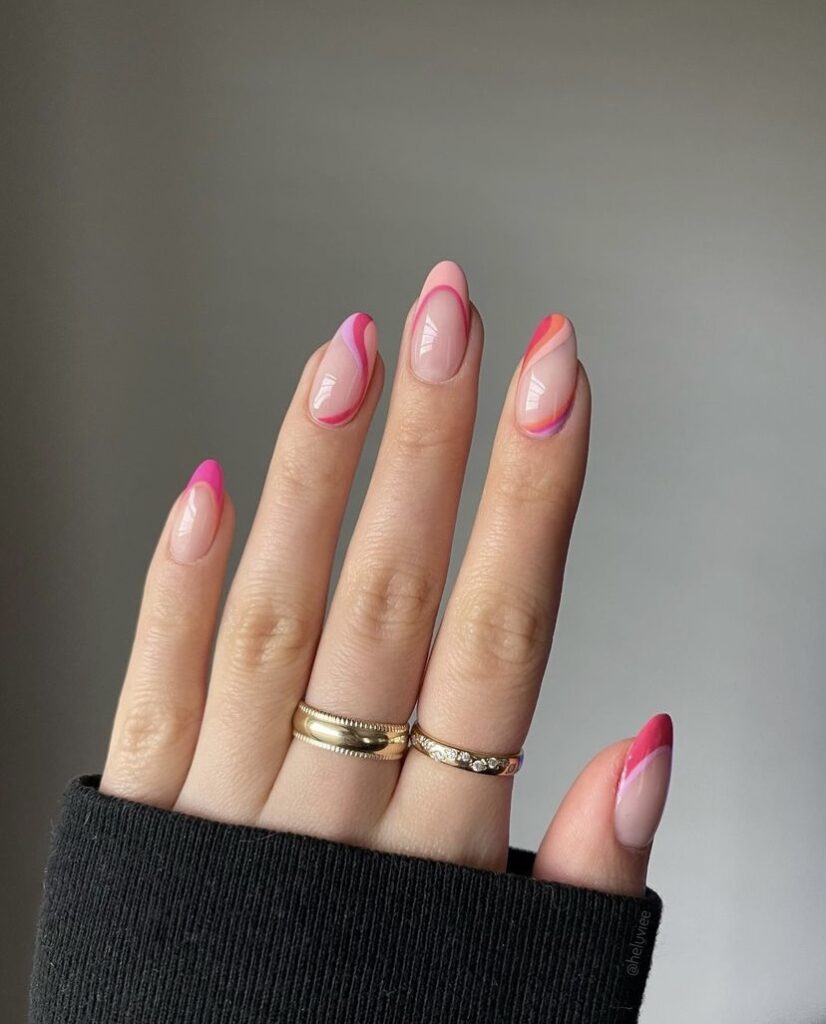 spring pink nails
