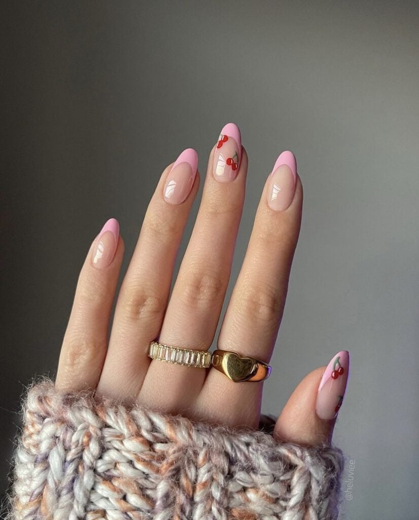 spring pink nails