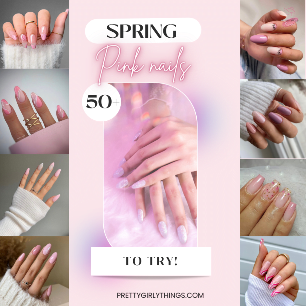 spring pink nails