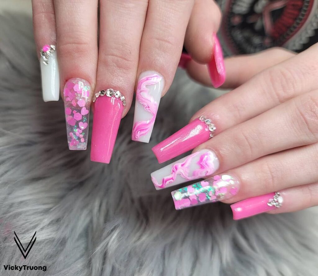 Easter Glitter Nails