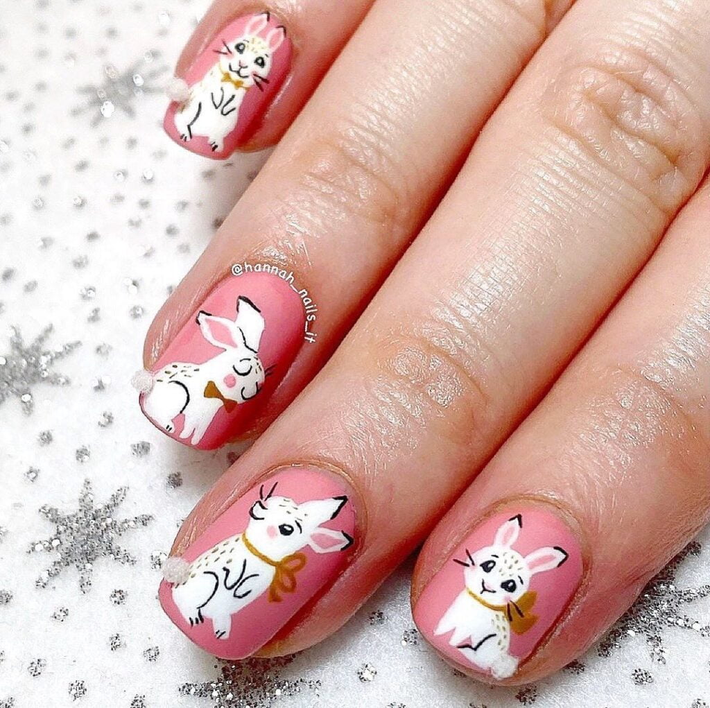 bunny easter nails
