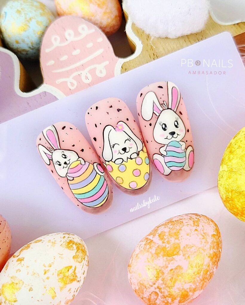 bunny easter nails