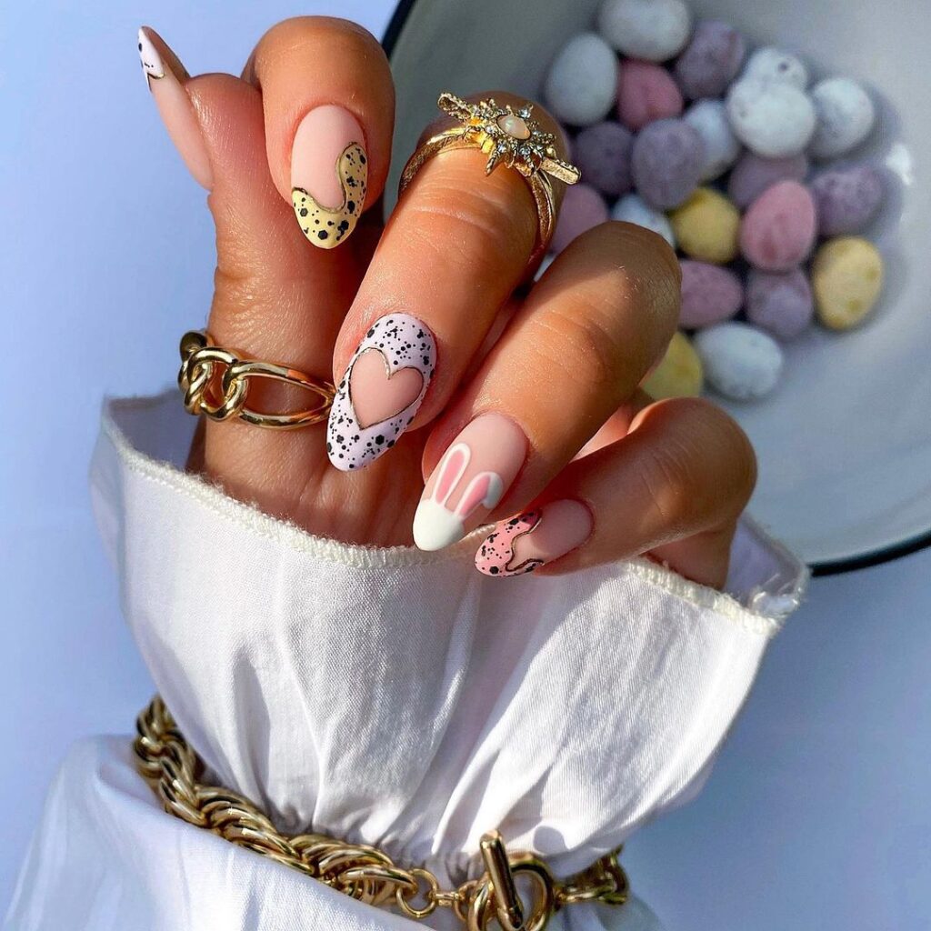 bunny easter nails