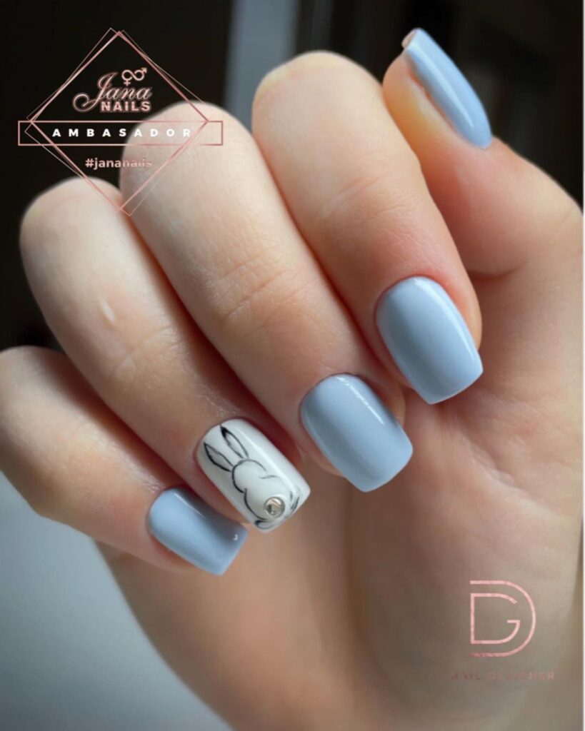 bunny easter nails