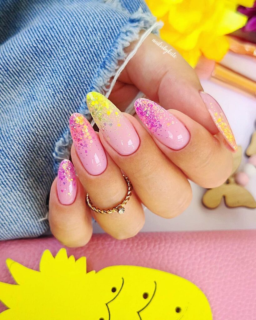 Easter Glitter Nails