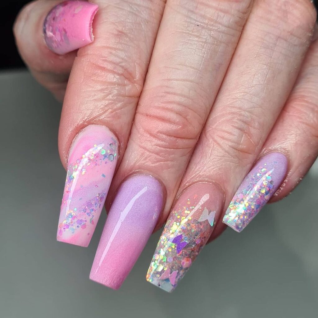 Easter Glitter Nails