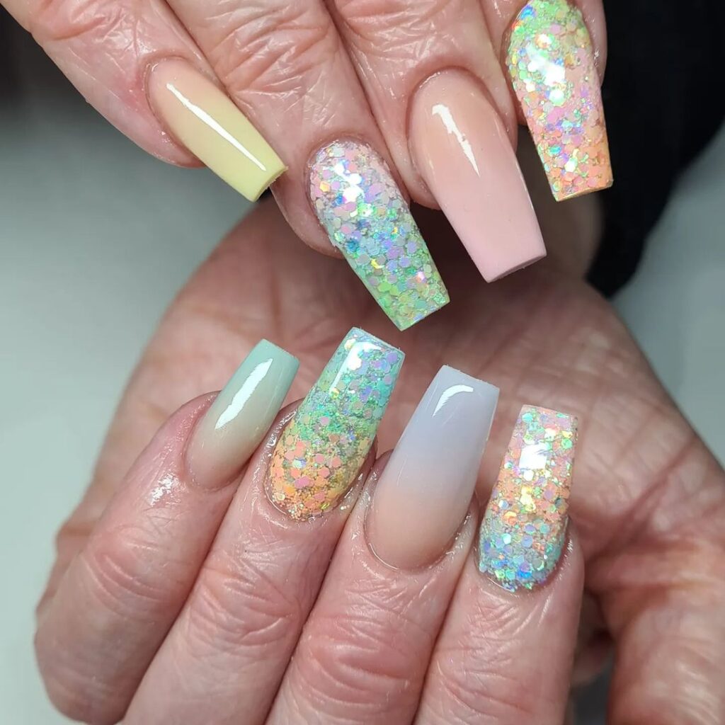 Easter Glitter Nails