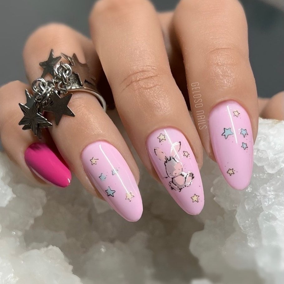 bunny easter nails