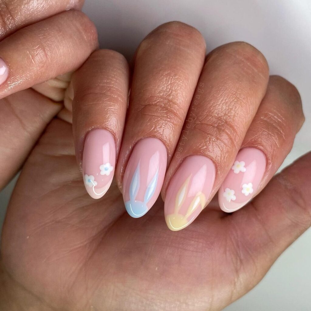 bunny easter nails