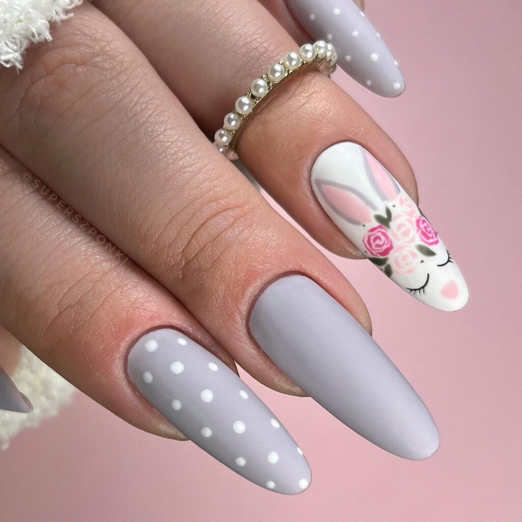 bunny easter nails