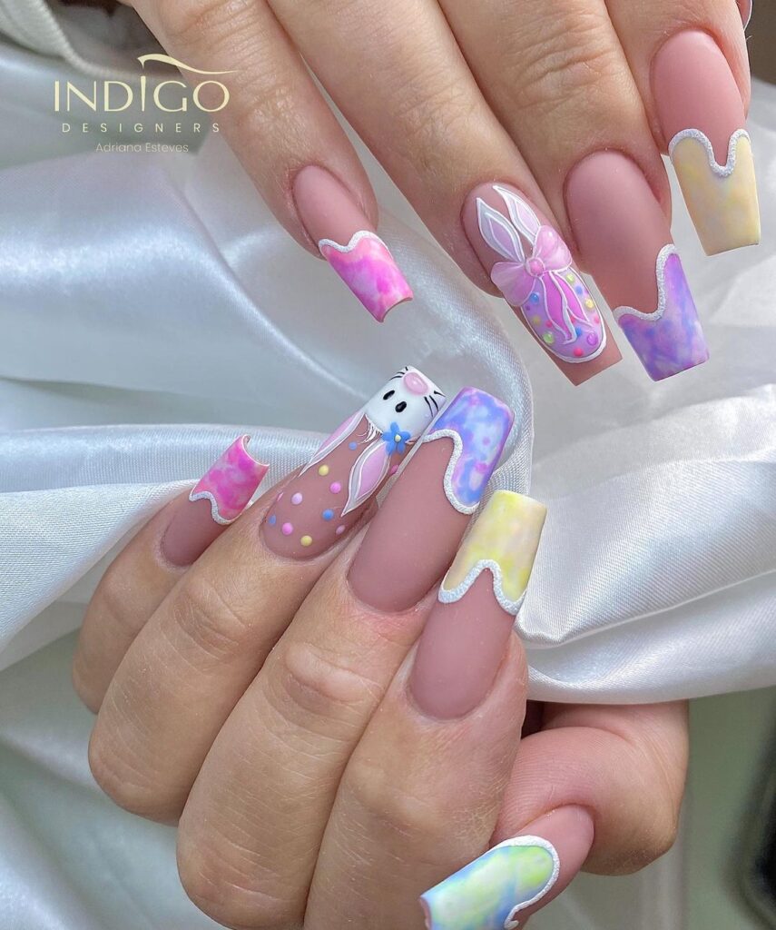 bunny easter nails