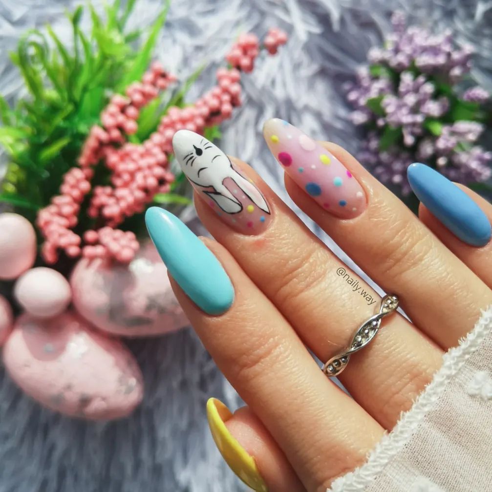 bunny easter nails