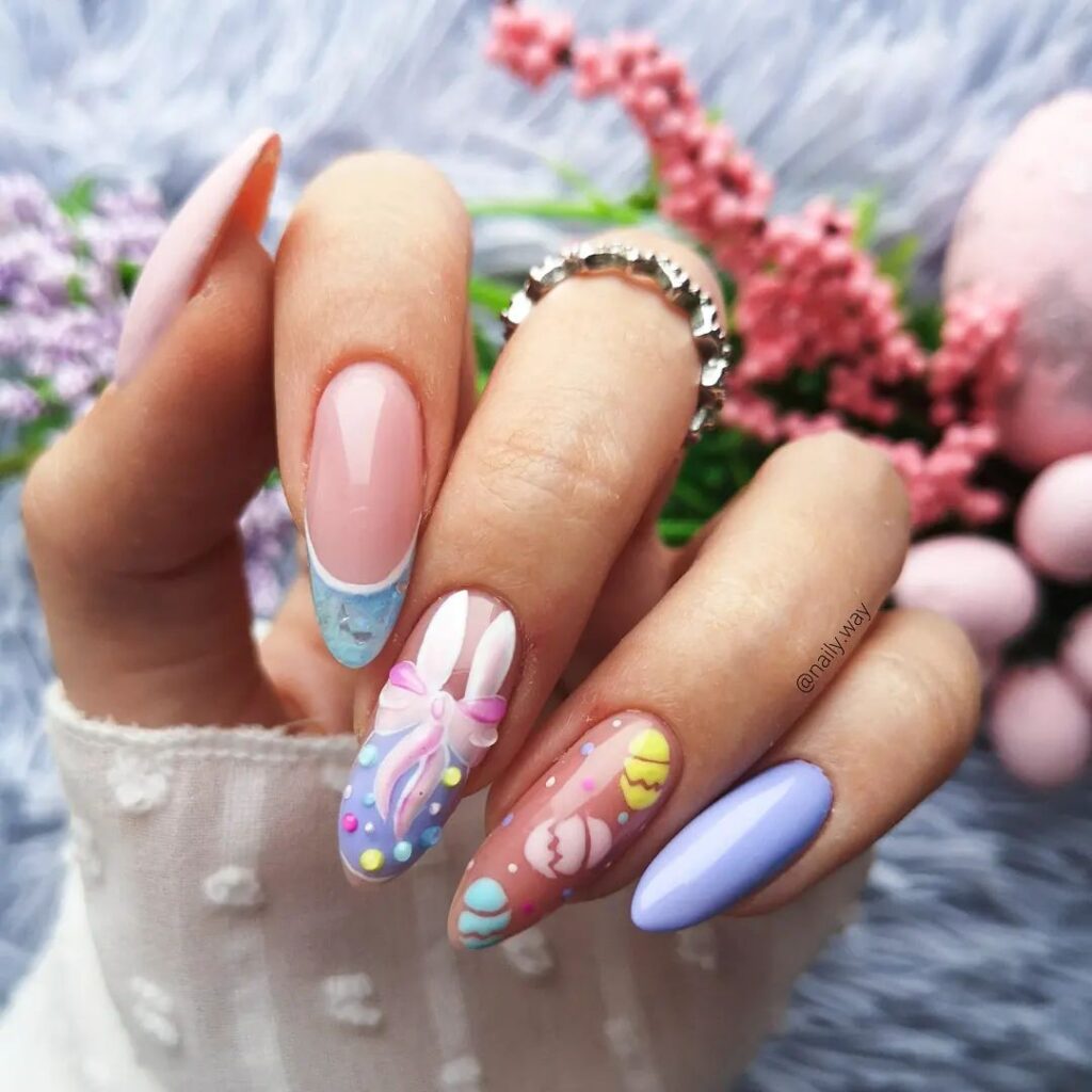 bunny easter nails