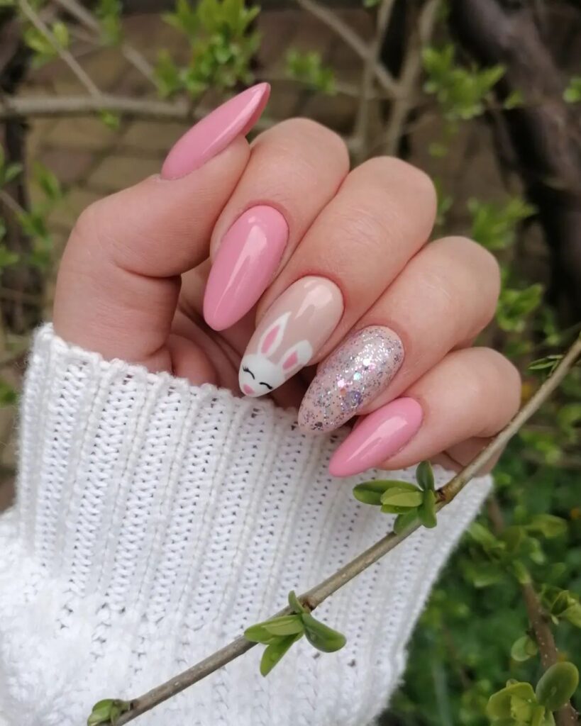 bunny easter nails
