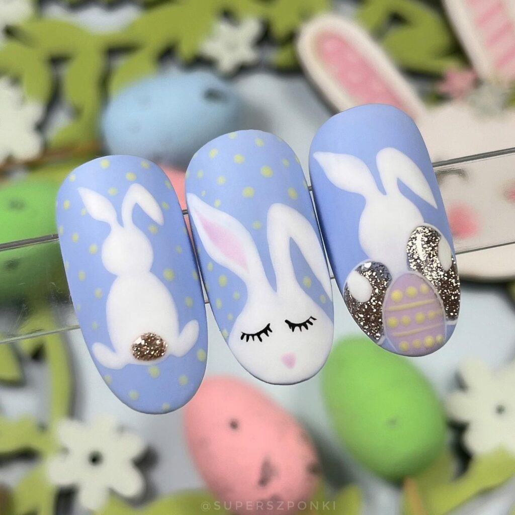 bunny easter nails