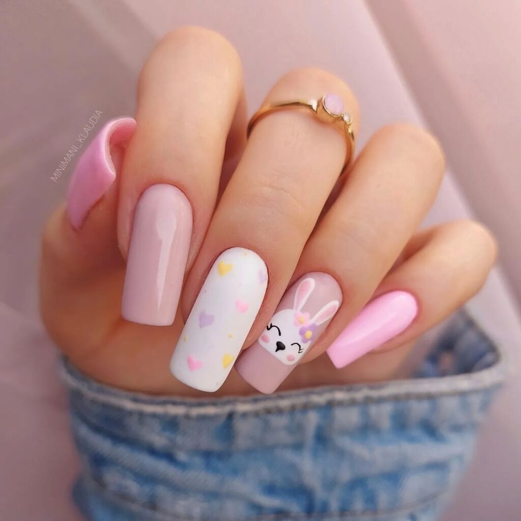 bunny easter nails