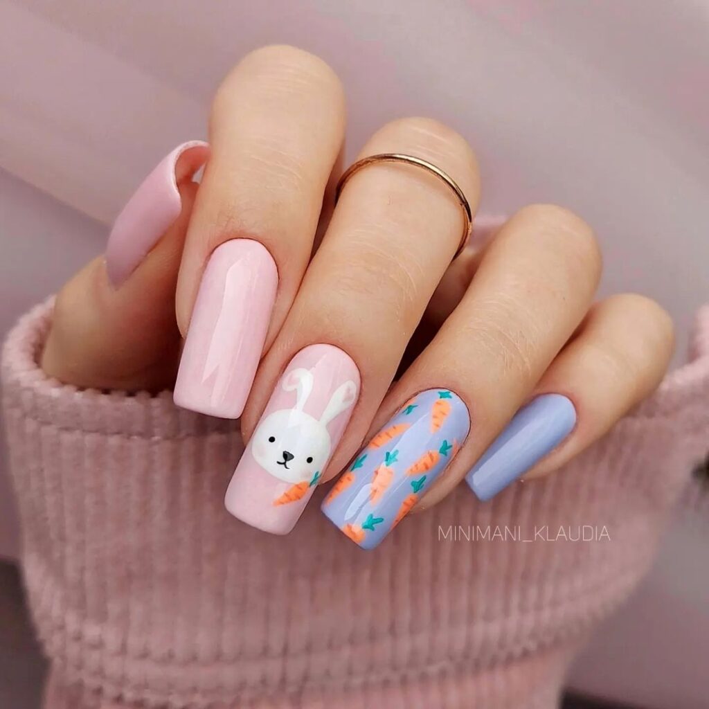 bunny easter nails