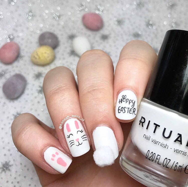 bunny easter nails