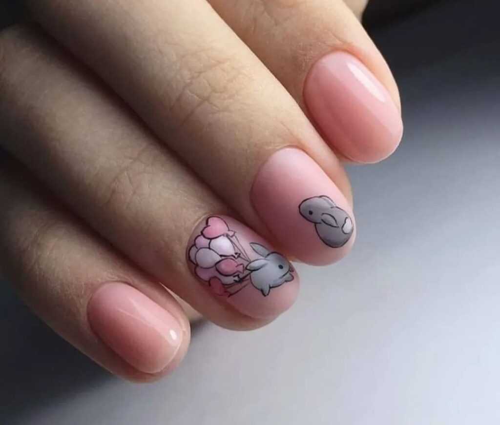 bunny easter nails