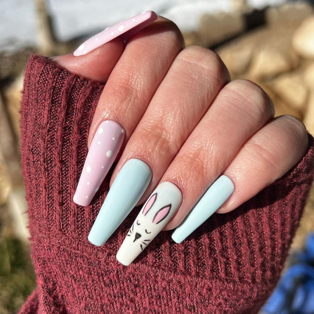 bunny easter nails