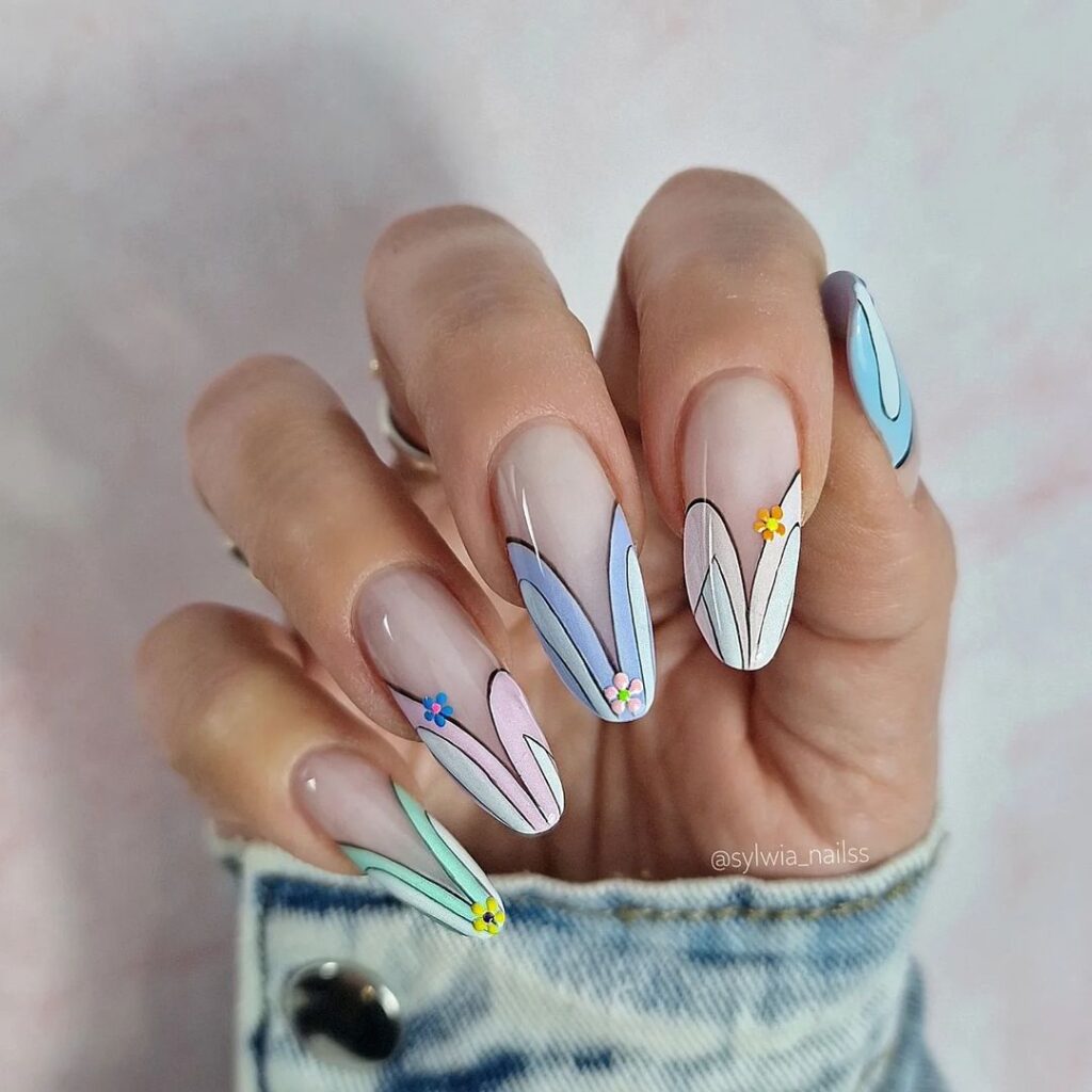 bunny easter nails