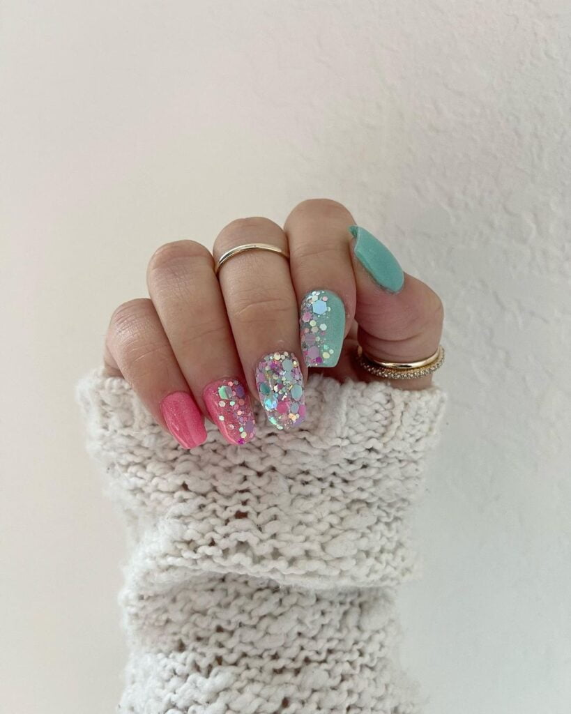 Easter Glitter Nails