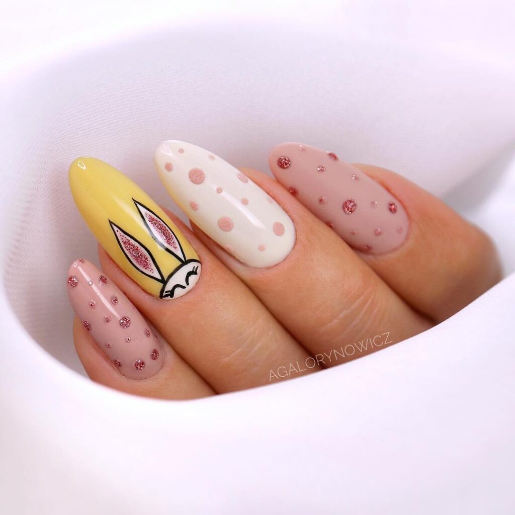 bunny easter nails