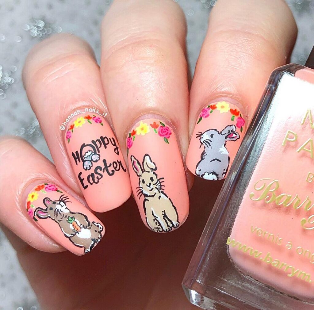 bunny easter nails