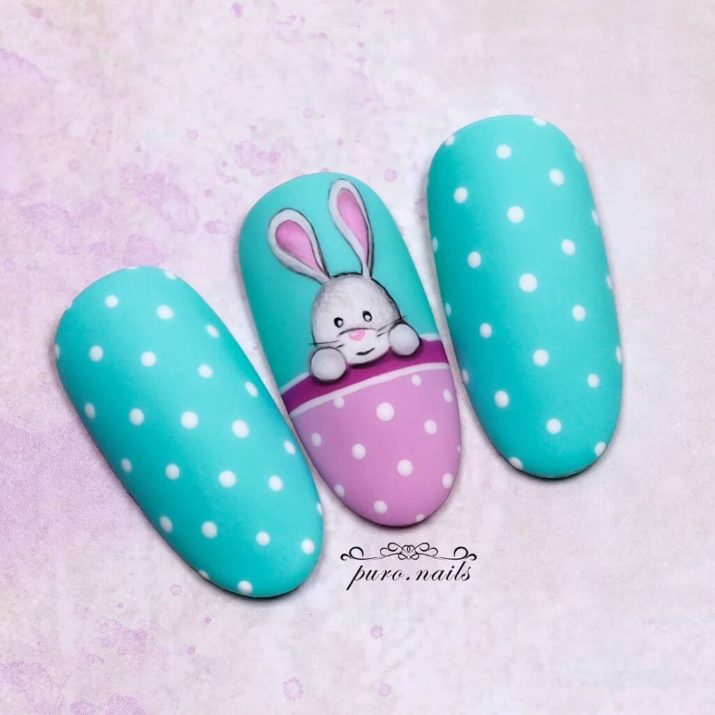 bunny easter nails