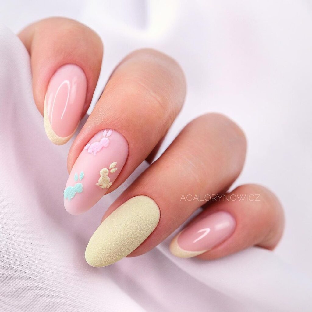bunny easter nails