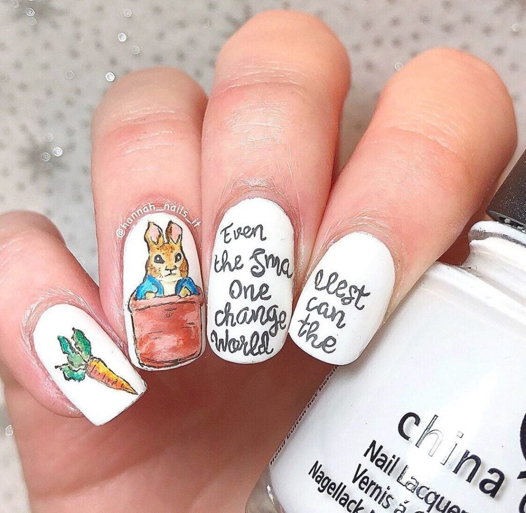 bunny easter nails