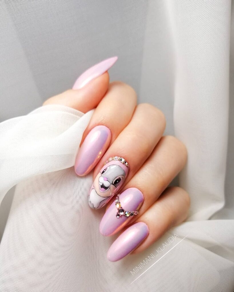 bunny easter nails