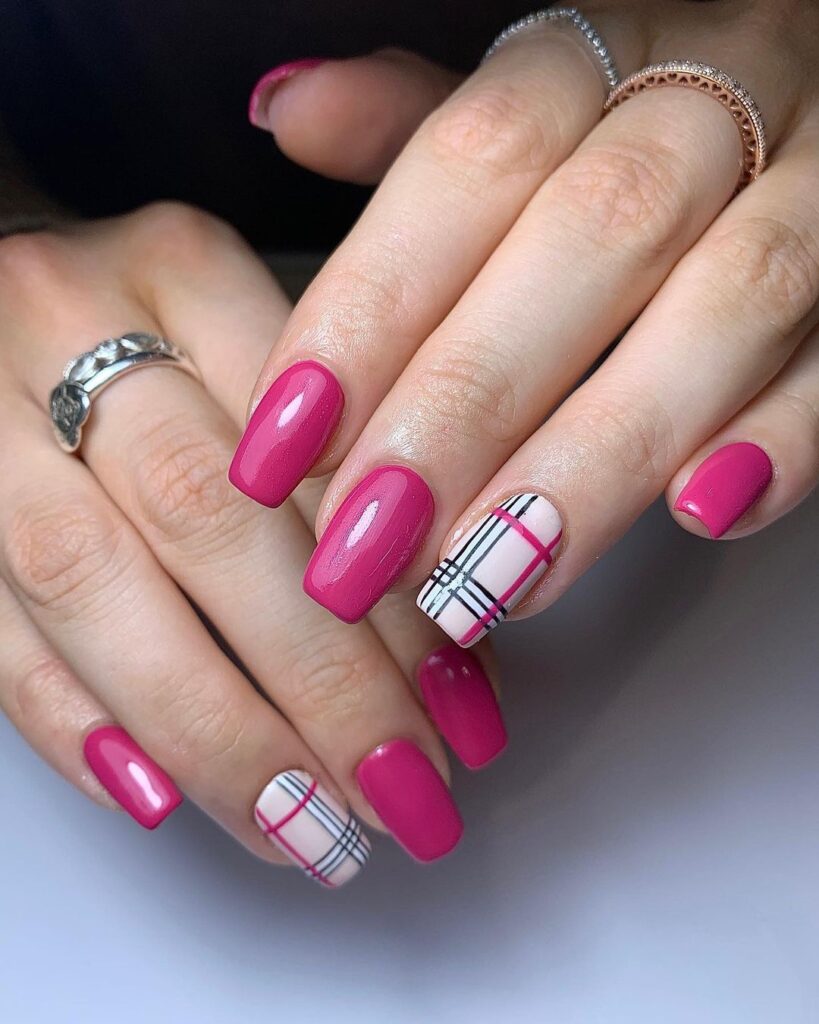Pink summer nails