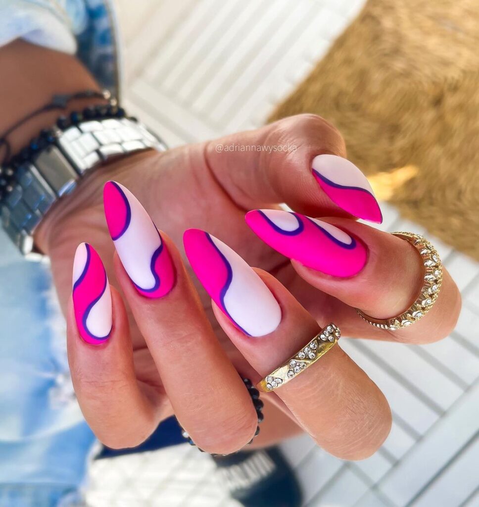 Pink summer nails