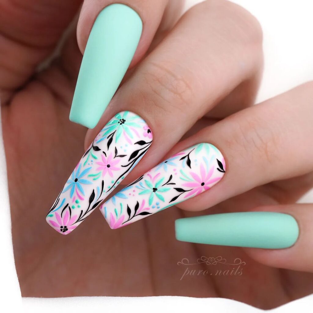 Floral Easter Nails