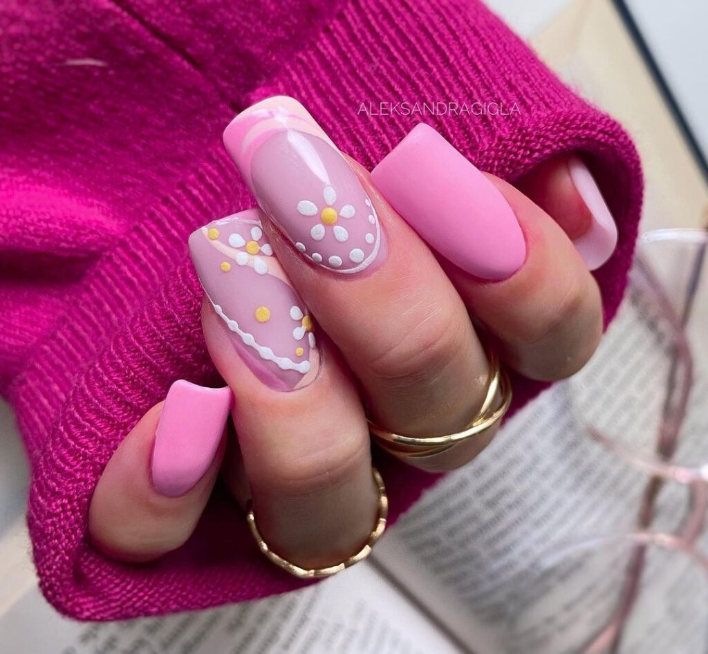 summer Pink nails