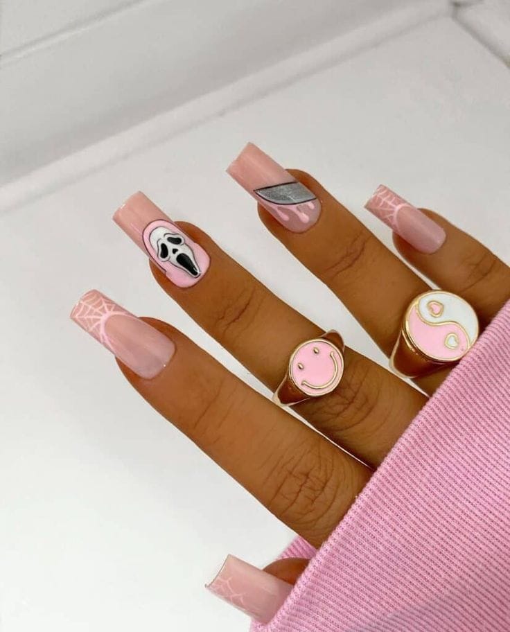 Ghostface halloween  Nails