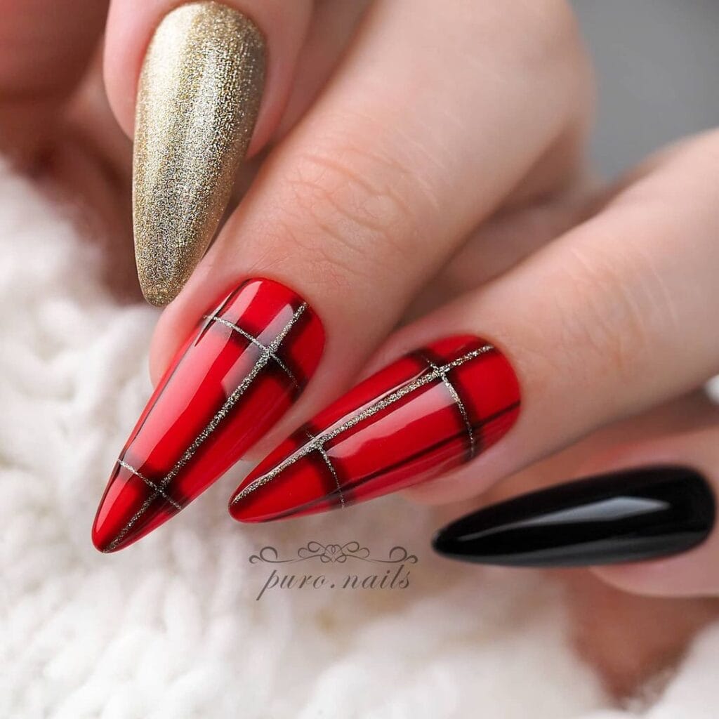 Buffalo Plaid Nails